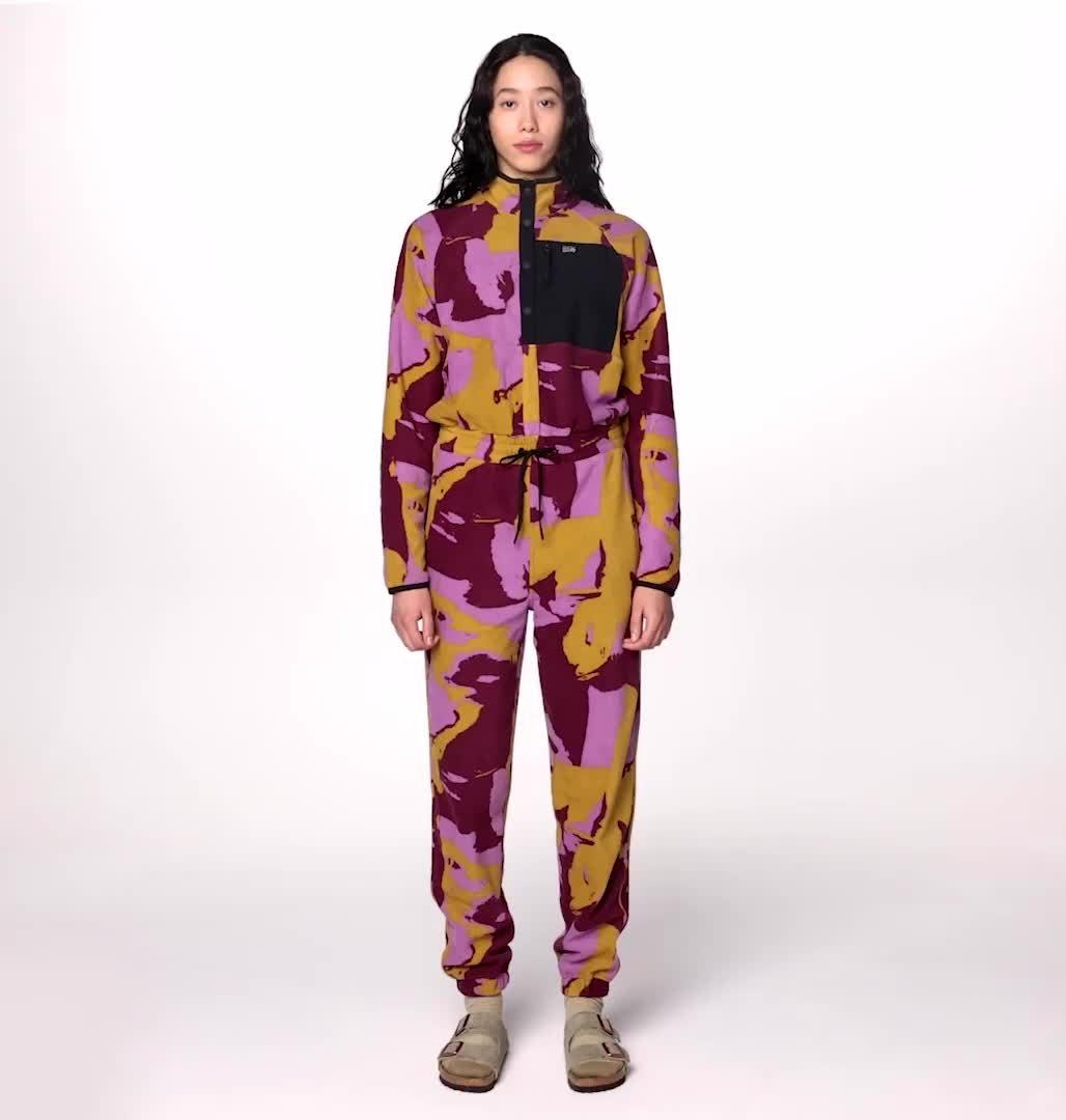Women's Microchill One-Piece, Color: Lilac Glow Snowdrifts Print