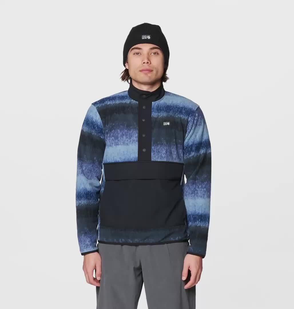 Men's Microchill Snap Pullover, Color: Lapis Dusk Gradient Stripe