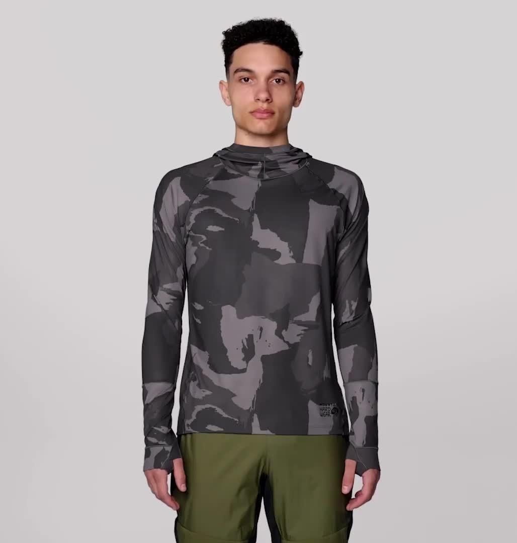 Men's Butter Up Long Sleeve Hoody, Color: Volcanic Snowdrifts Print