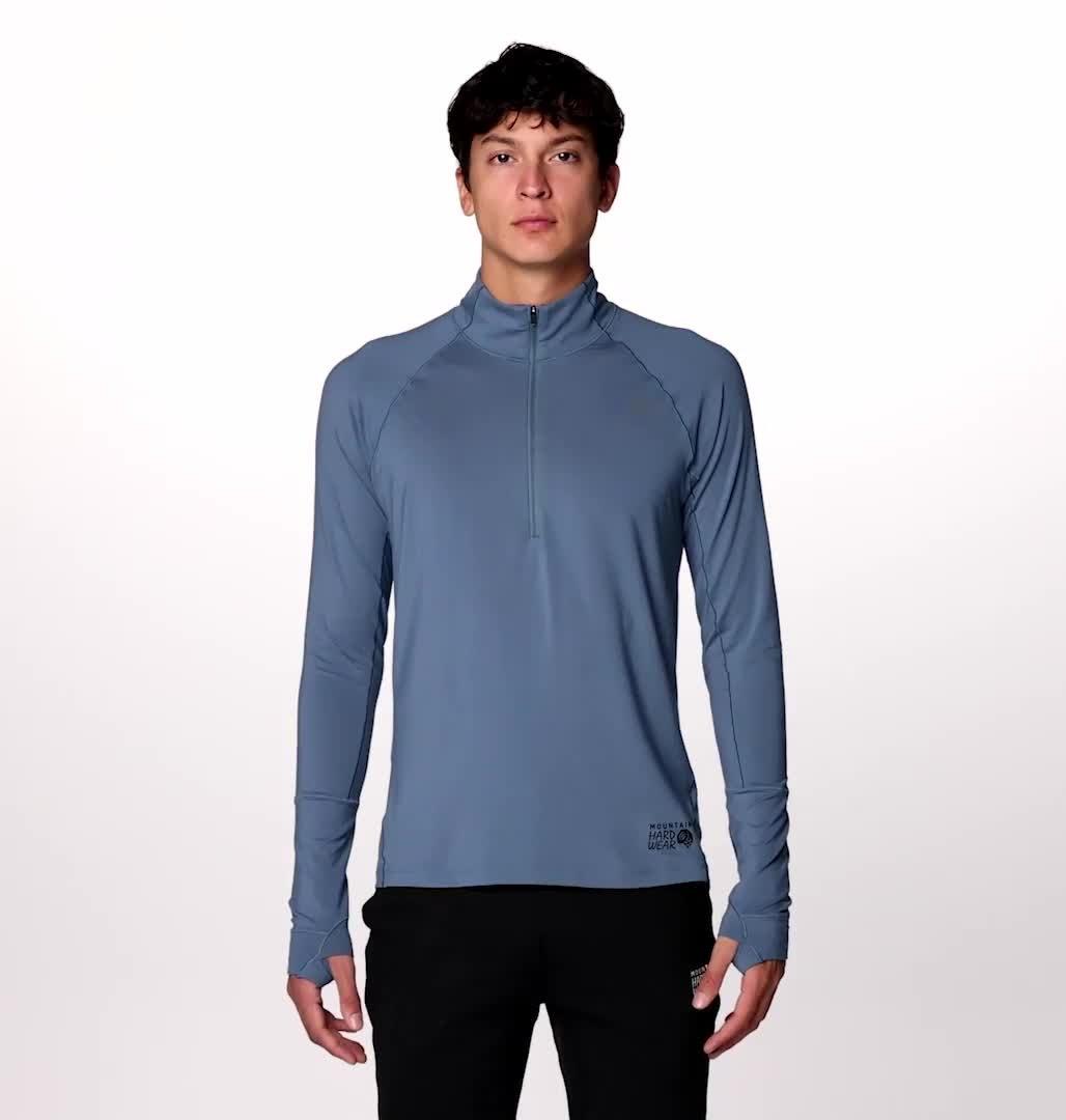 Men's Butter Up Long Sleeve Half Zip, Color: Adriatic Blue