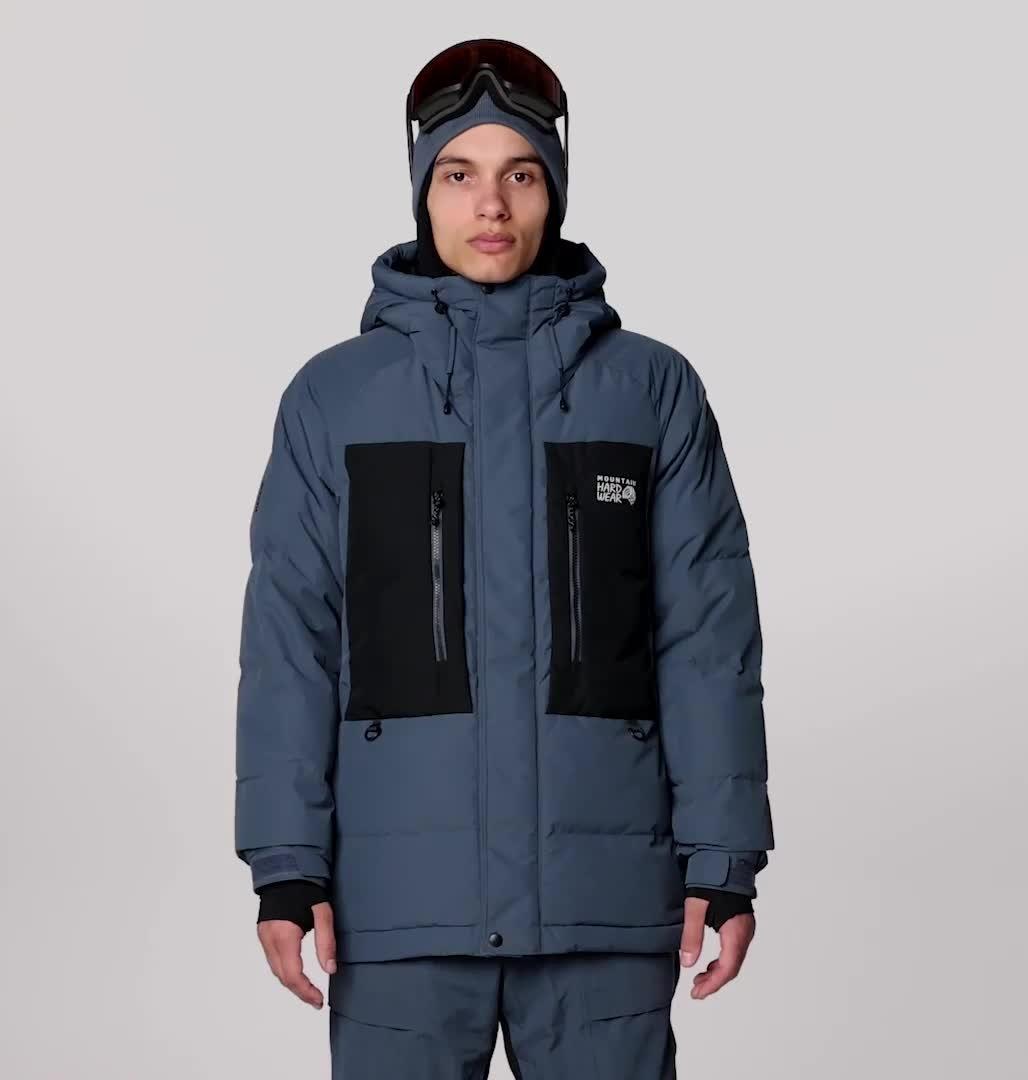 Men's First Tracks Down Jacket, Color: Moon Blue, Black