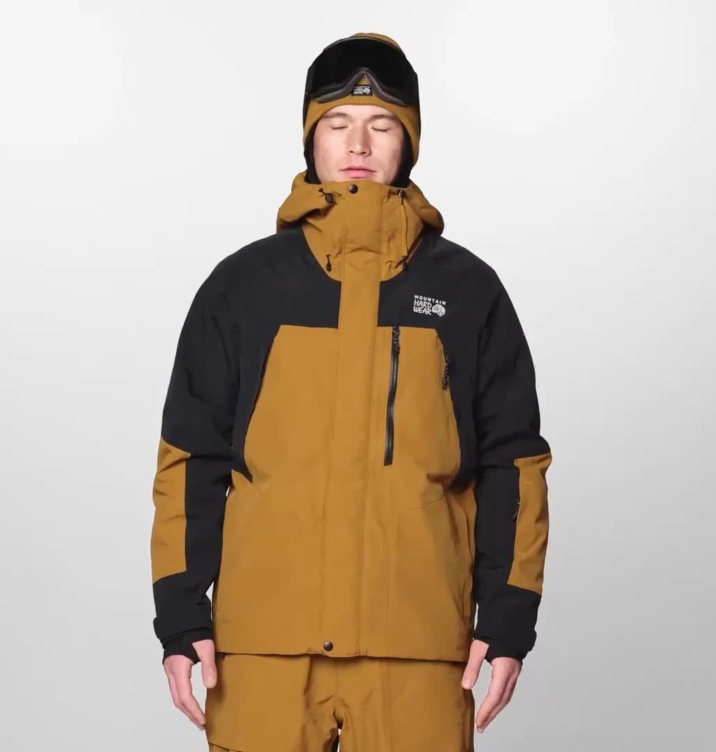 Men's First Tracks Insulated Jacket, Color: Olive Gold, Black