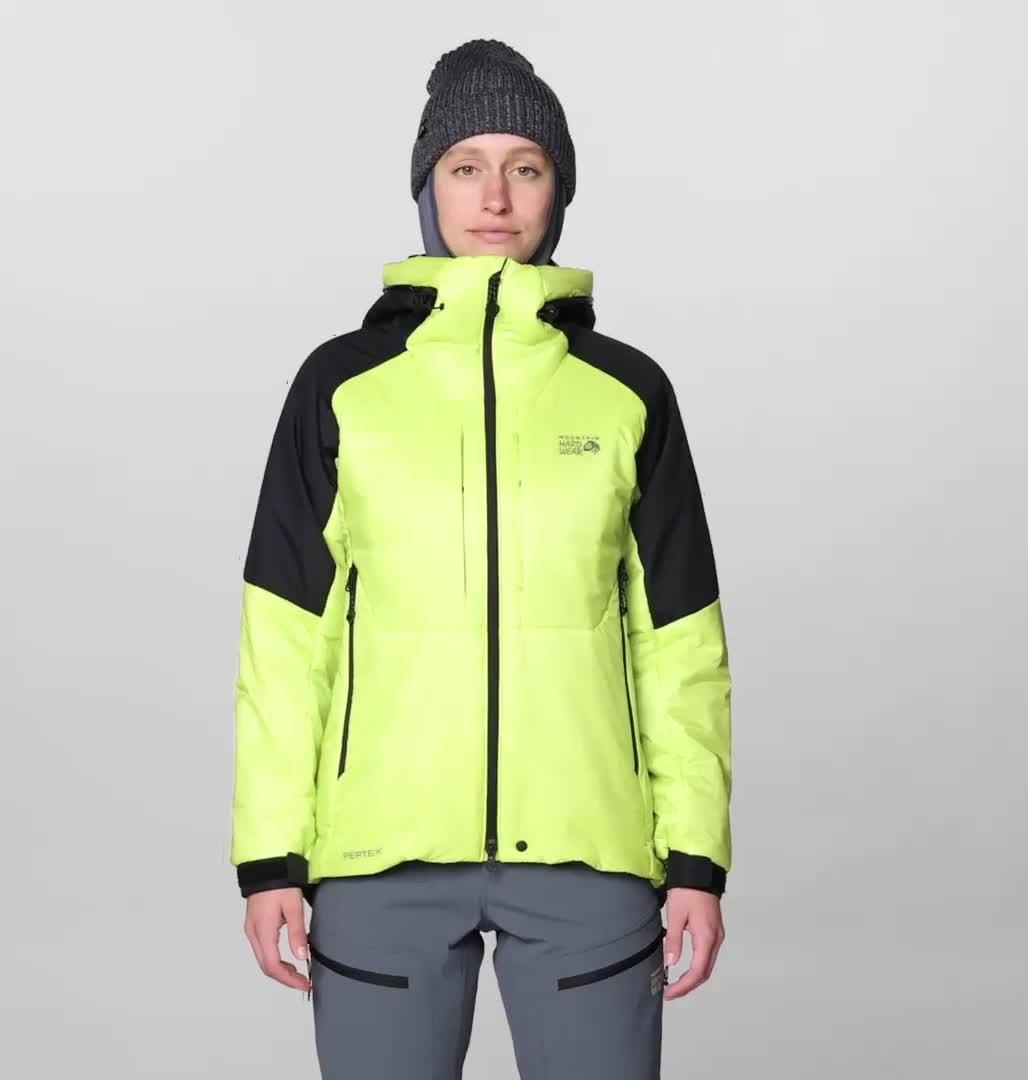Women's Compressor Alpine Hooded Jacket, Color: Citron Glow, Black