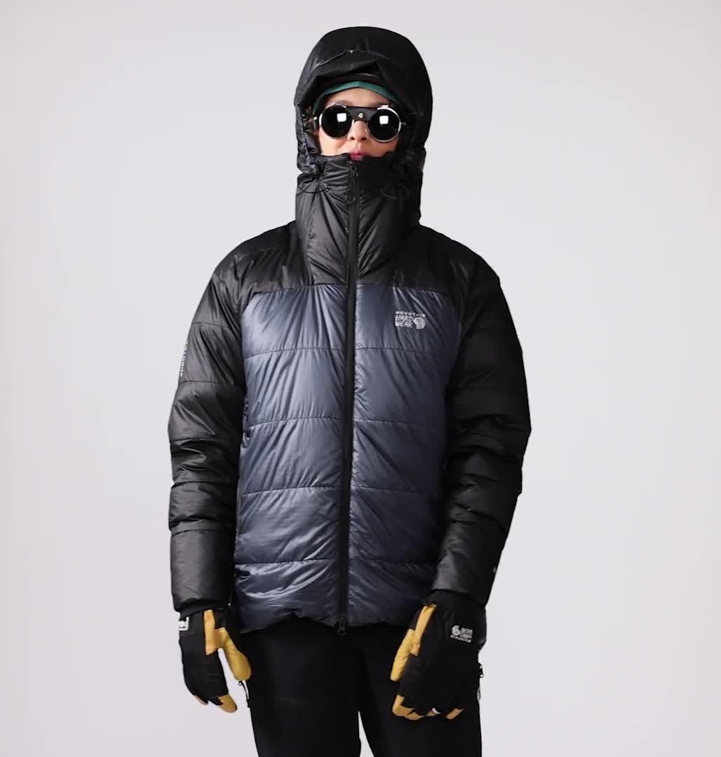 Women's Phantom Belay Down Parka, Color: Blue Slate, Black