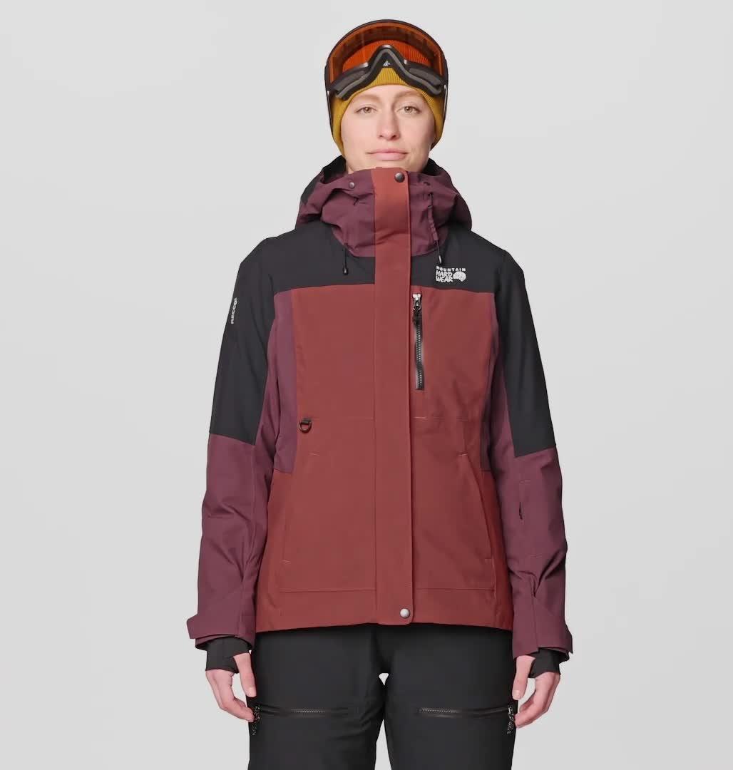 Women's Powder Maven Jacket, Color: Bourbon Brown, Blackberry, Black