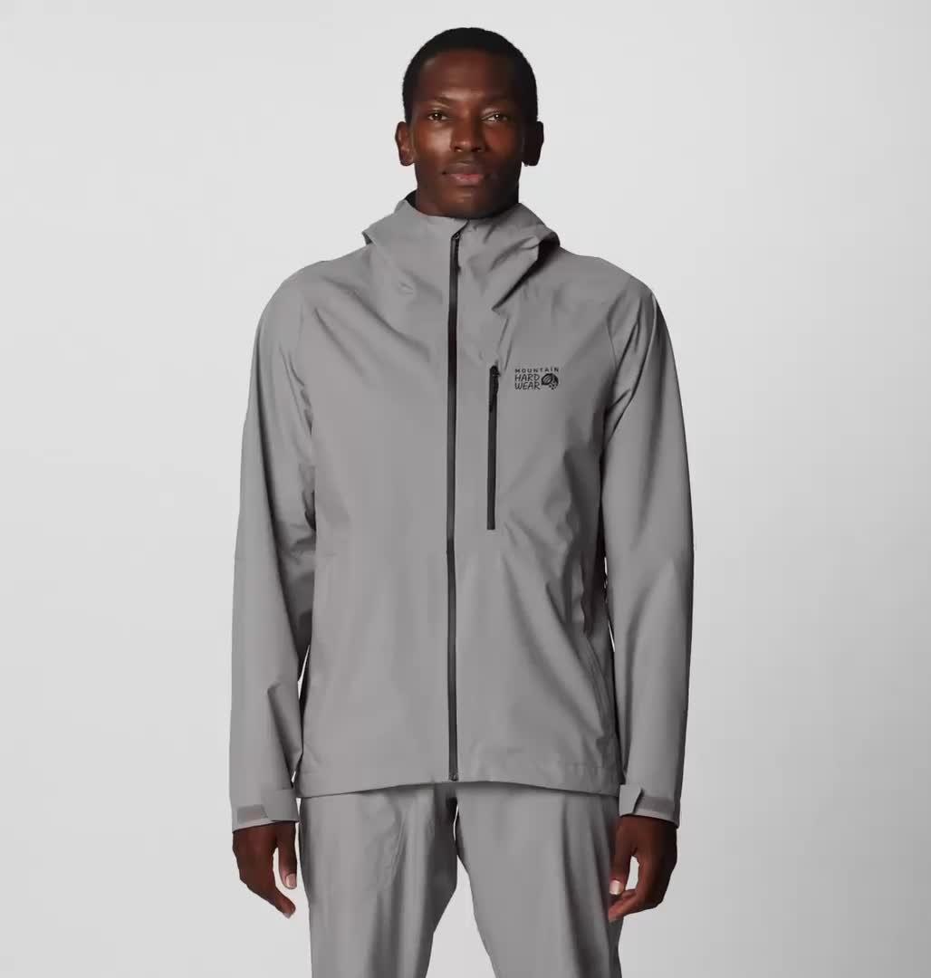 Men's Stretch Ozonic Rain Jacket, Color: Approaching Storm