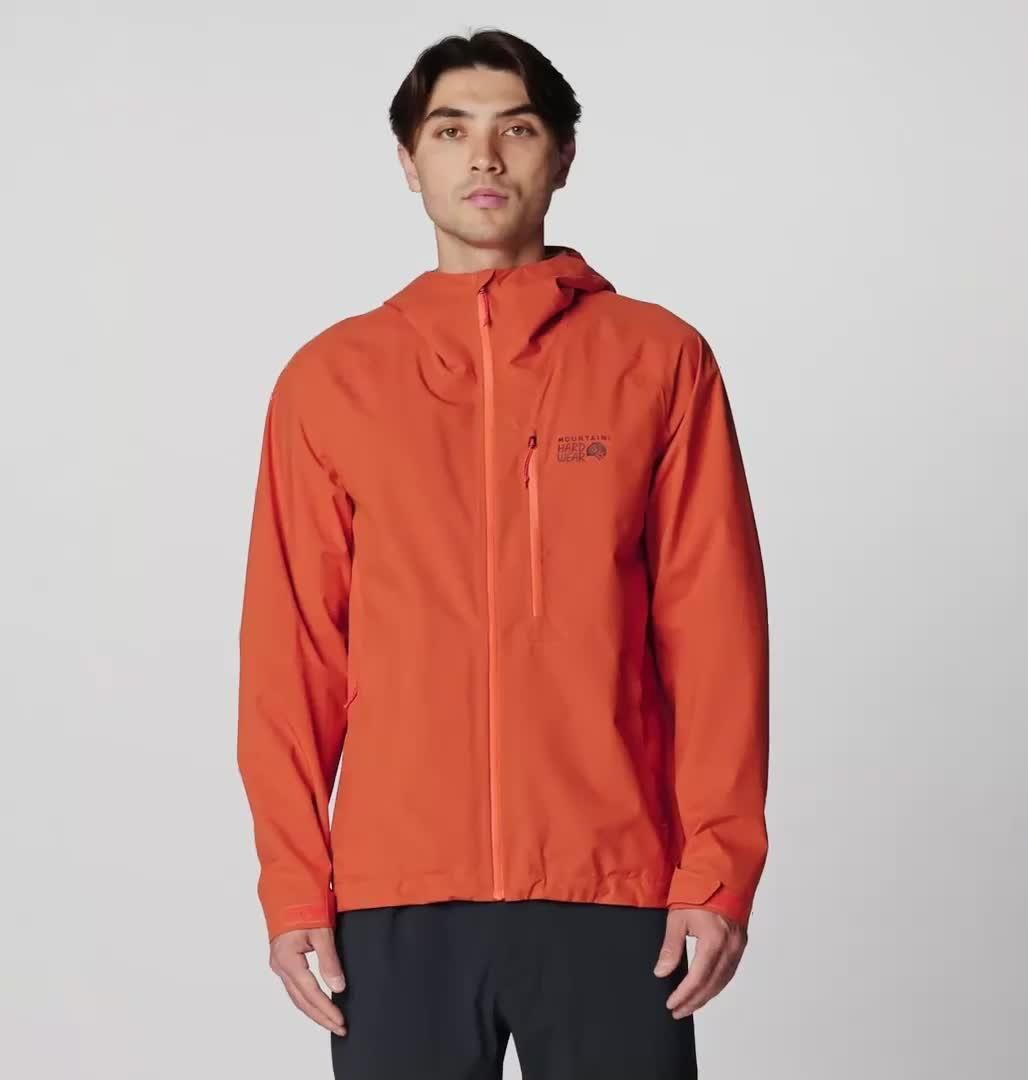 Men's Stretch Ozonic Rain Jacket, Color: Aspect