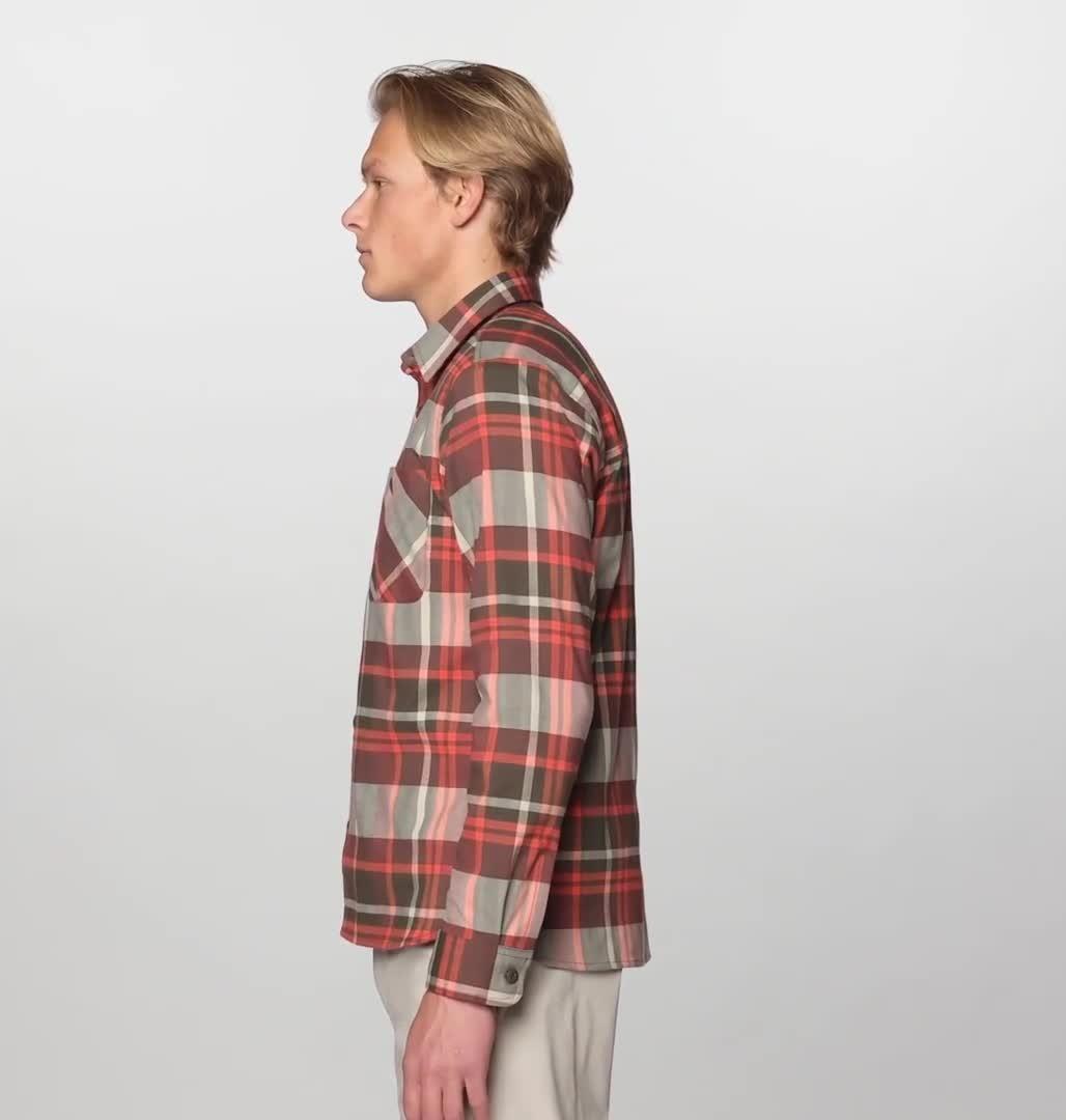 Men's Voyager One Long Sleeve Flannel, Color: Ridgeline Amsterdam Plaid