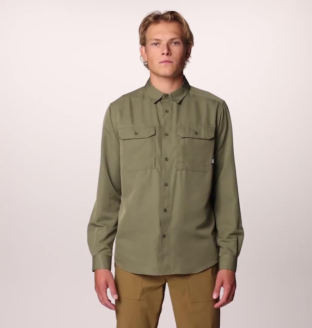 Men's Canyon Long Sleeve Shirt, Color: Stone Green