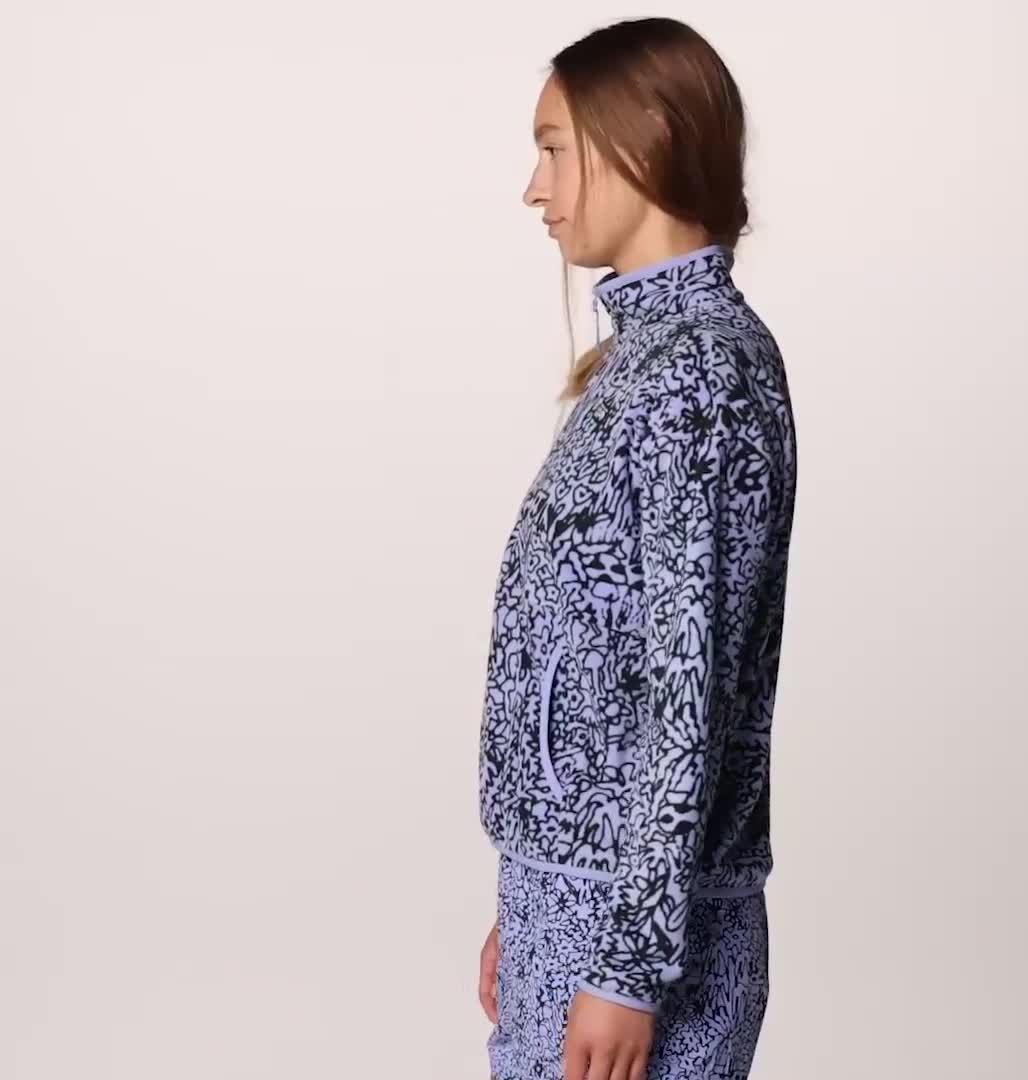 Women's Microchill Pullover, Color: Light Illusion Forager Print
