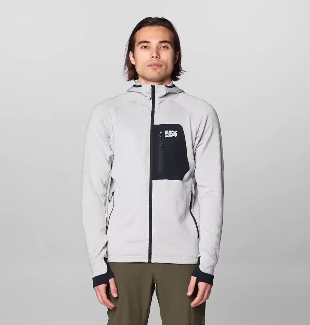 Men's Polartec® Power Grid Full Zip Hoody, Color: Glacial Heather