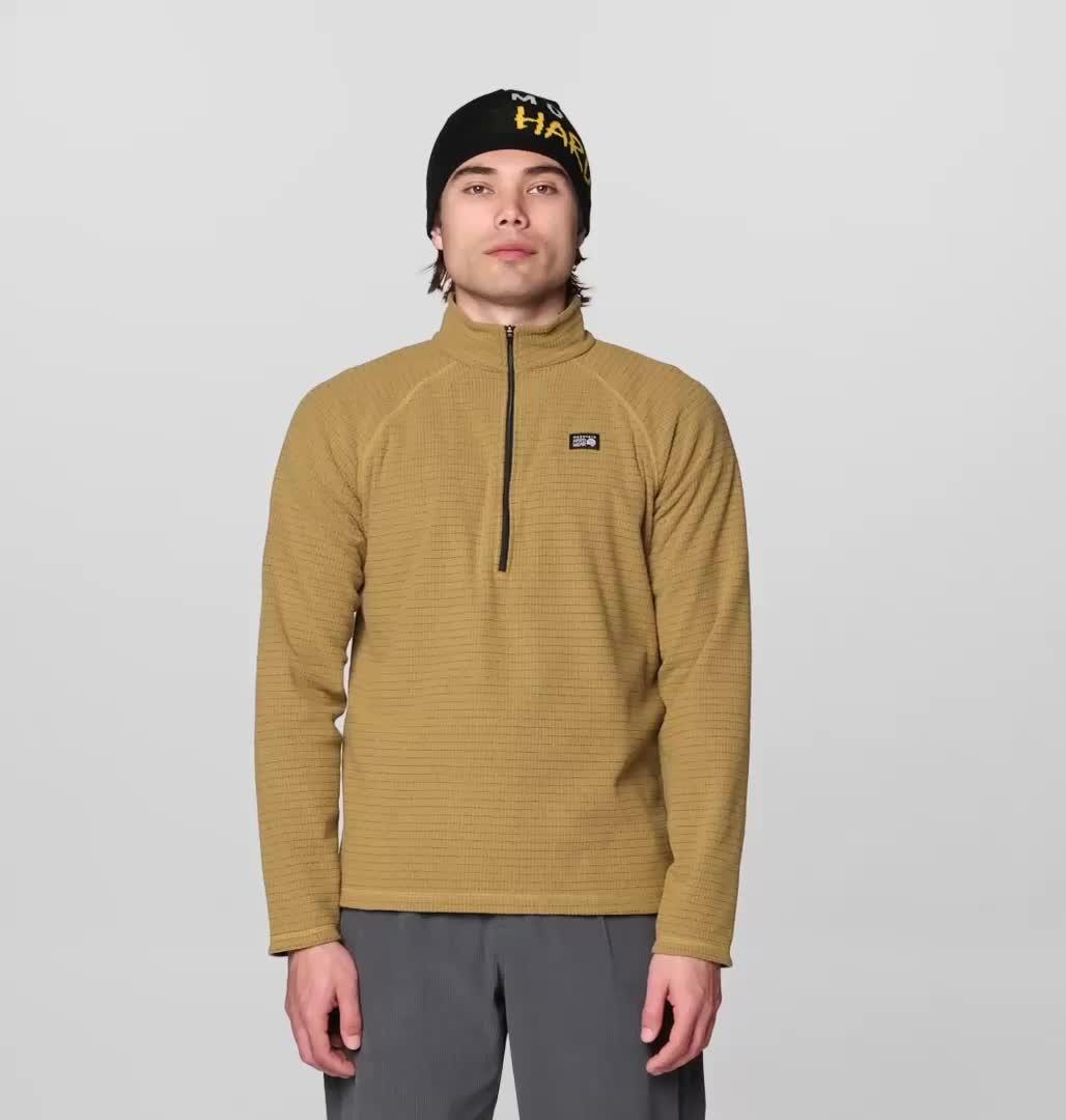 Men's Summit Grid Half Zip, Color: Grassland
