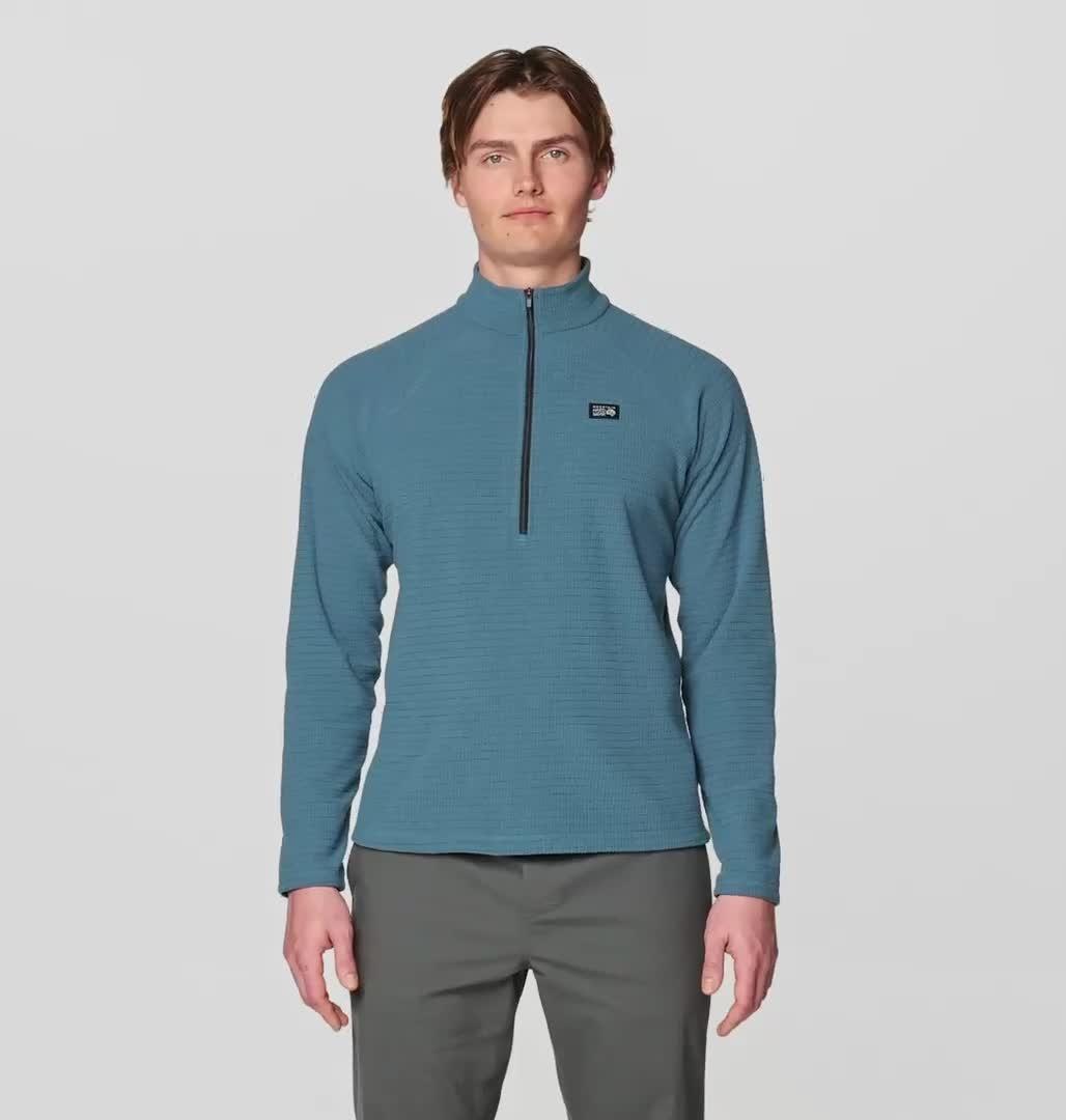 Men's Summit Grid Half Zip, Color: Adriatic Blue
