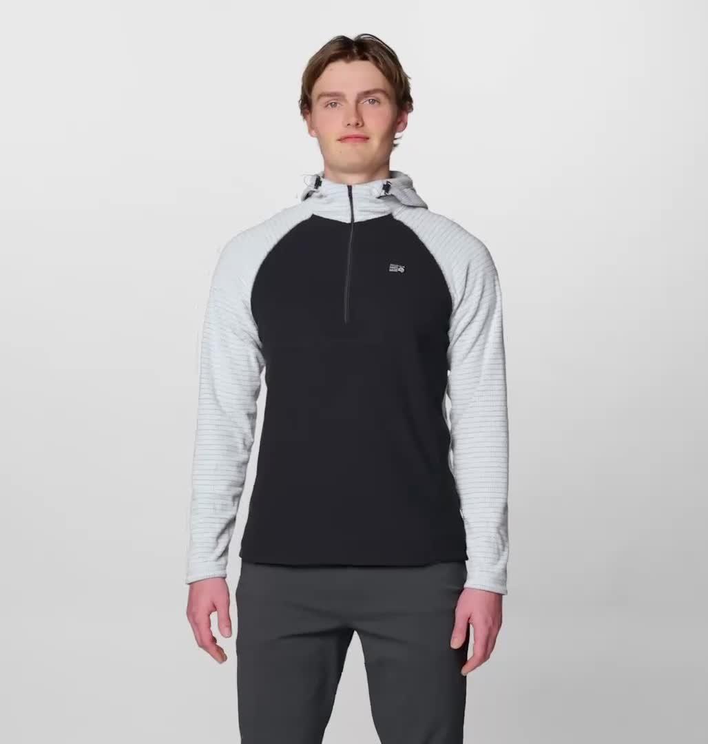 Men's Summit Grid Hoody, Color: Black, Glacial