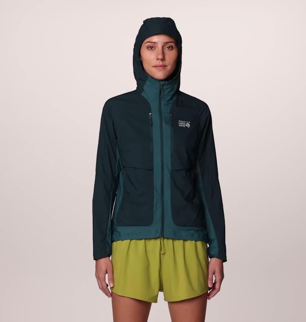 Women's Kor AirShell Hybrid Hooded Jacket, Color: Dark Marsh, Jack Pine