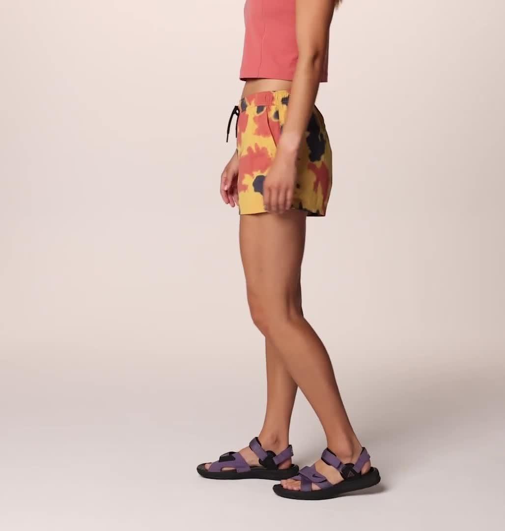 Women's Stryder Swim Short, Color: Sundown Gold Blissed Dye Print