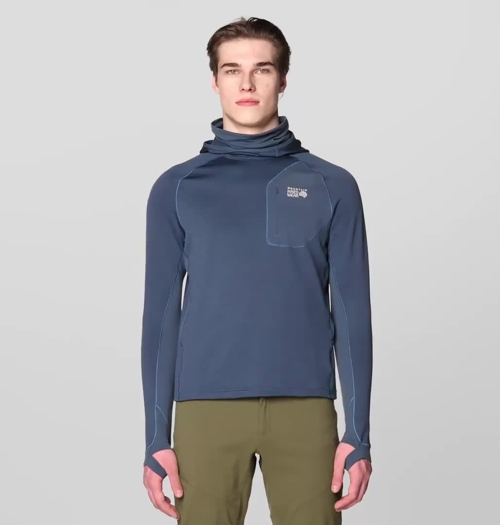 Men's Up First Tech Fleece Hoody, Color: Moon Blue Heather