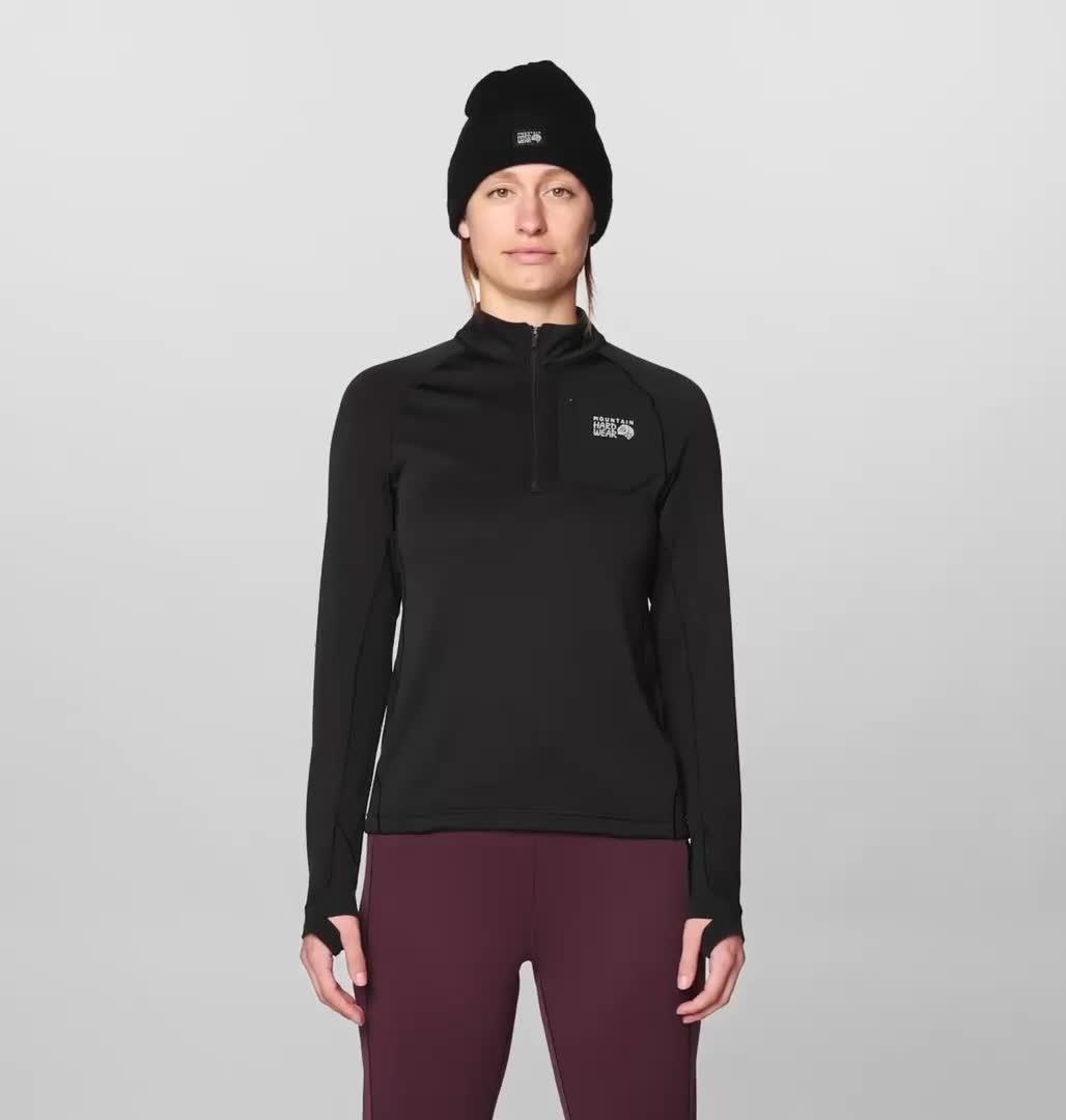 Women's Up First Tech Fleece Quarter Zip, Color: Black