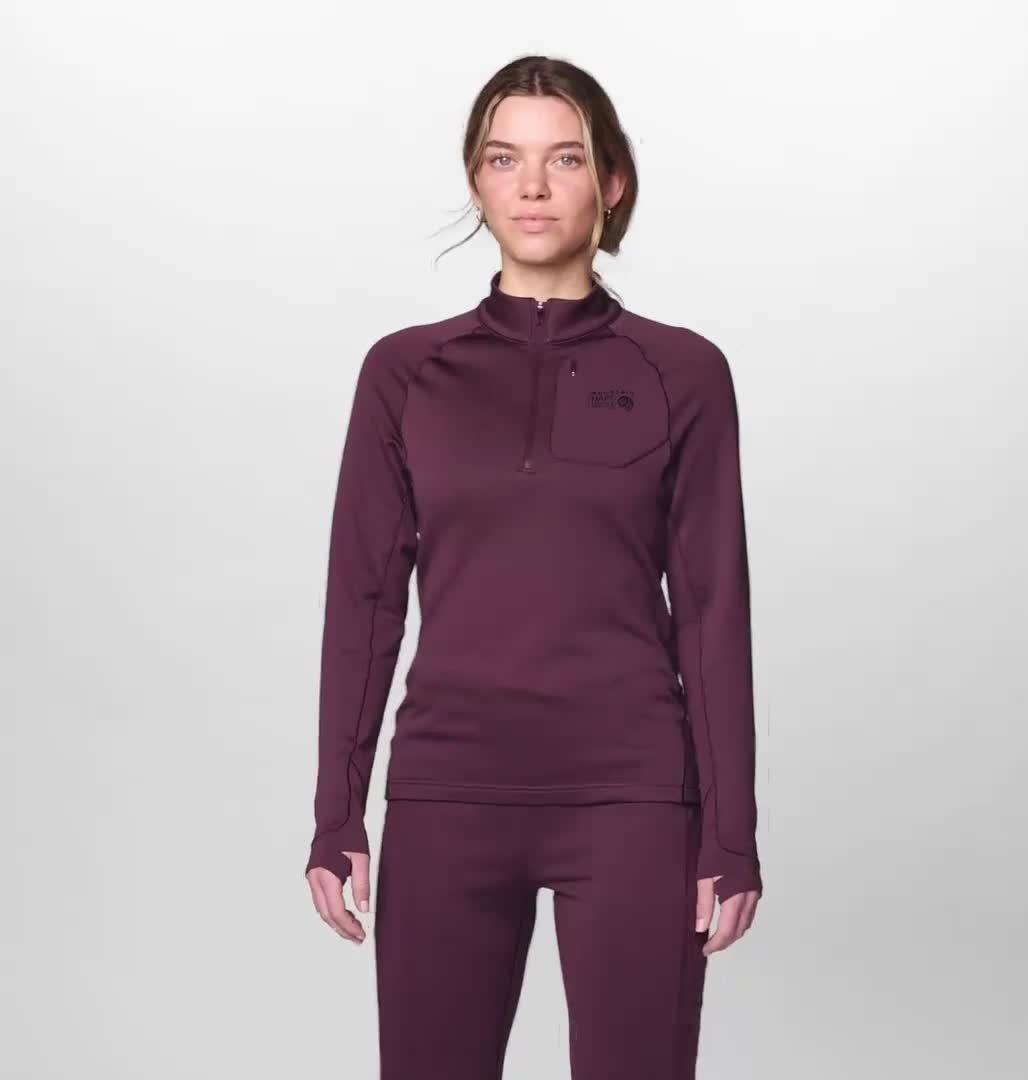 Women's Up First Tech Fleece Quarter Zip, Color: Blackberry