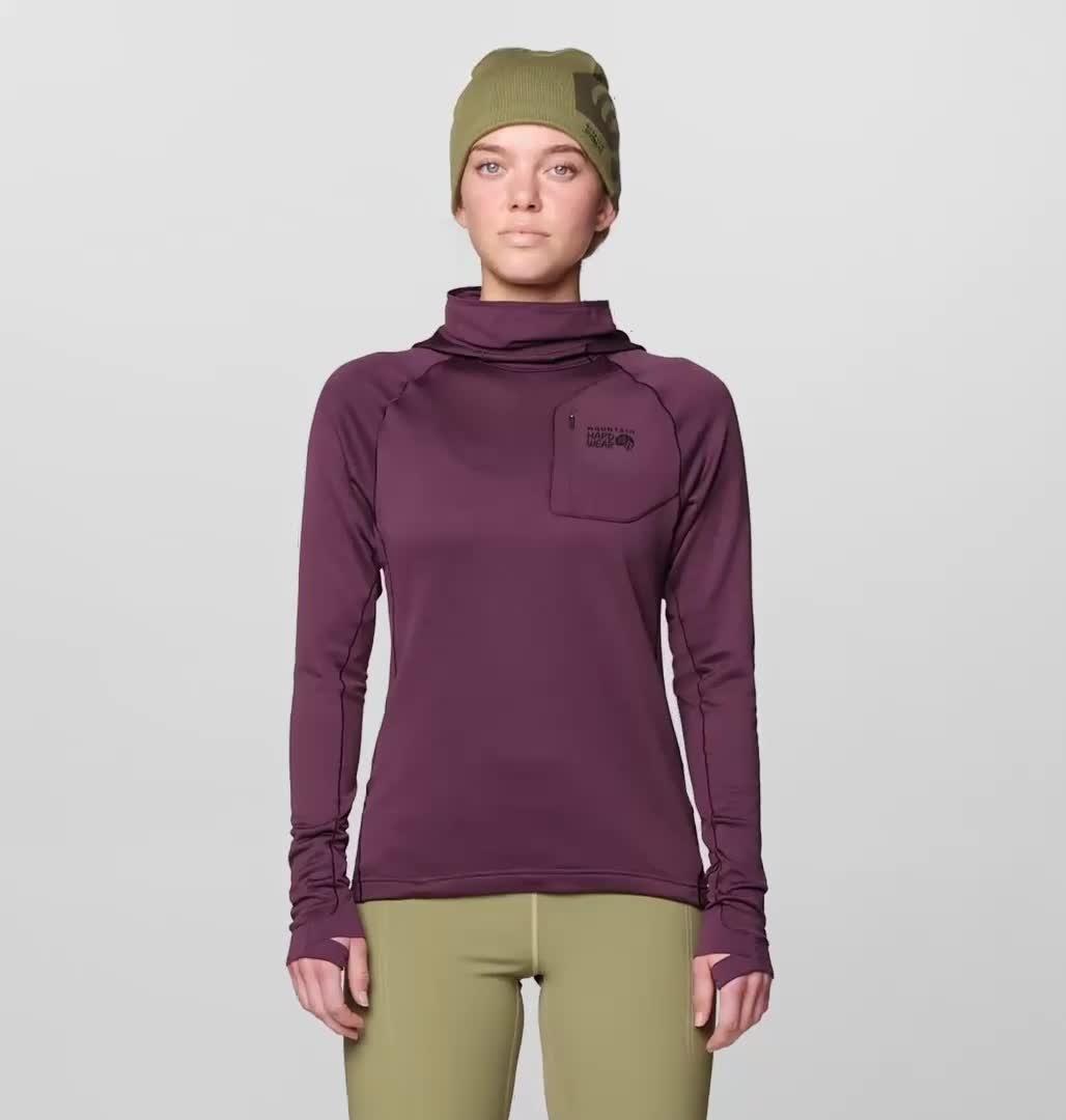 Women's Up First Tech Fleece Hoody, Color: Blackberry