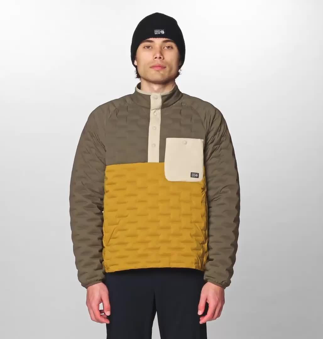 Men's Stretchdown Light Snap Neck, Color: Olive Gold, Ridgeline, Badlands