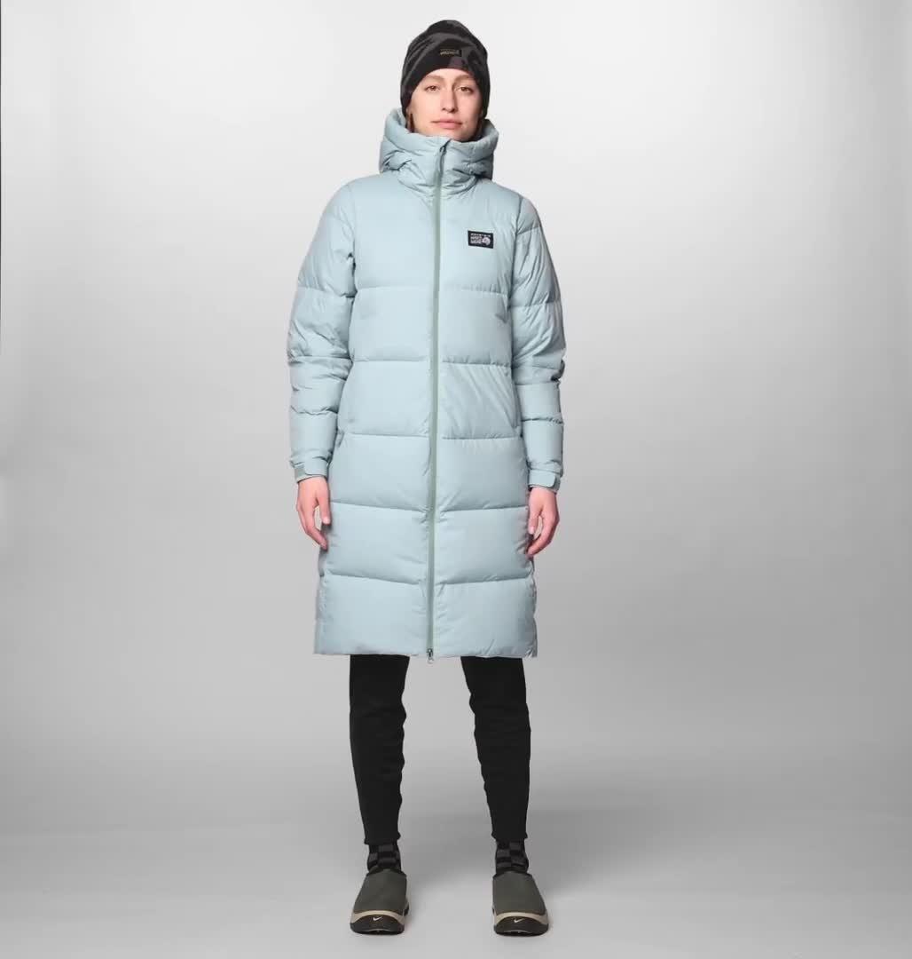 Women's Nevadan Down Long Parka, Color: Ice Shadow