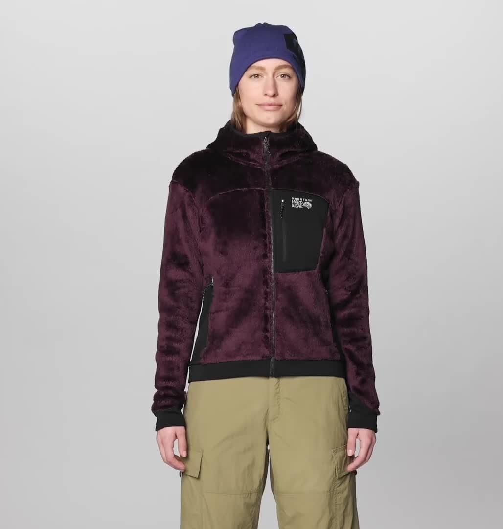 Women's Polartec® High Loft Hooded Jacket, Color: Blackberry