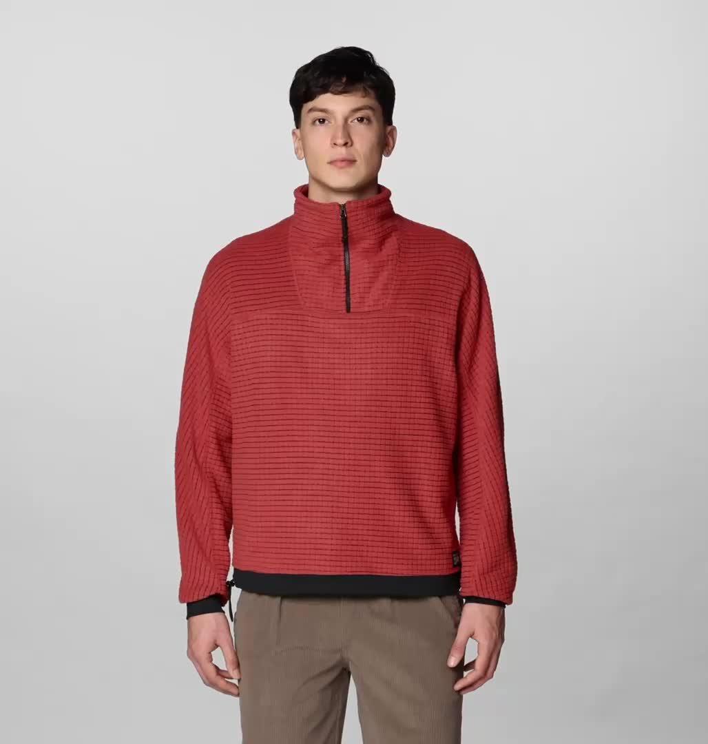 Men's Summit Grid Big Grid Half Zip, Color: Mars Red