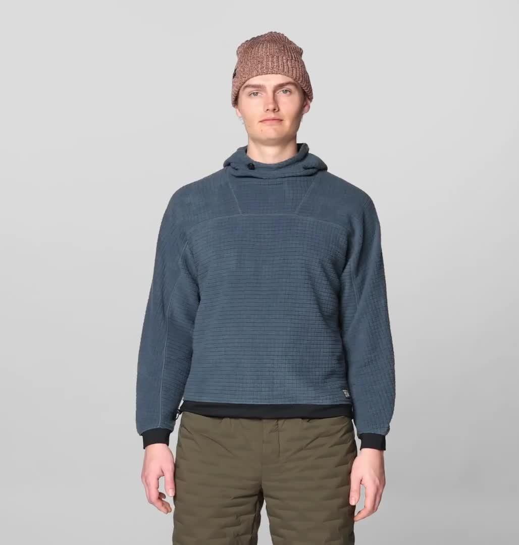 Men's Summit Grid Big Grid Hoody, Color: Moon Blue