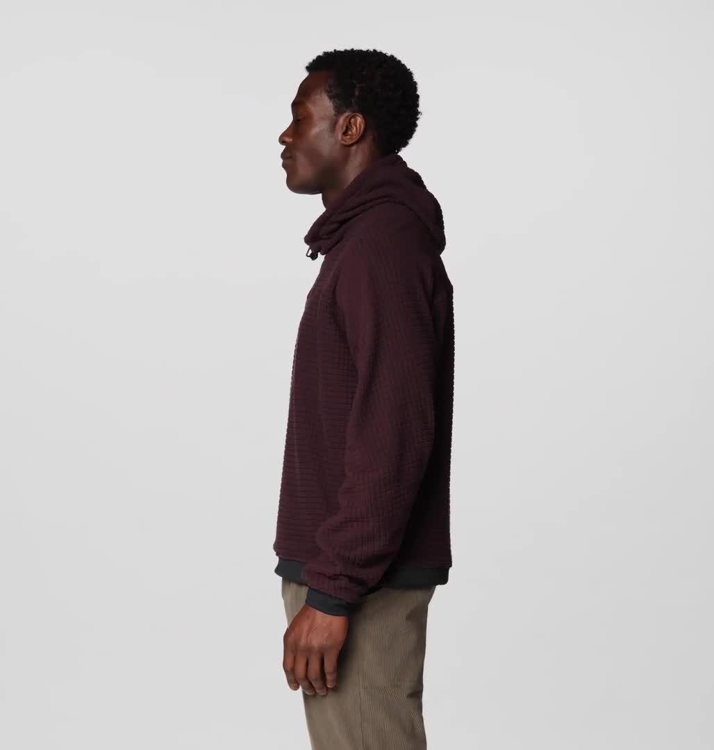 Men's Summit Grid Big Grid Hoody, Color: Deep Mulberry