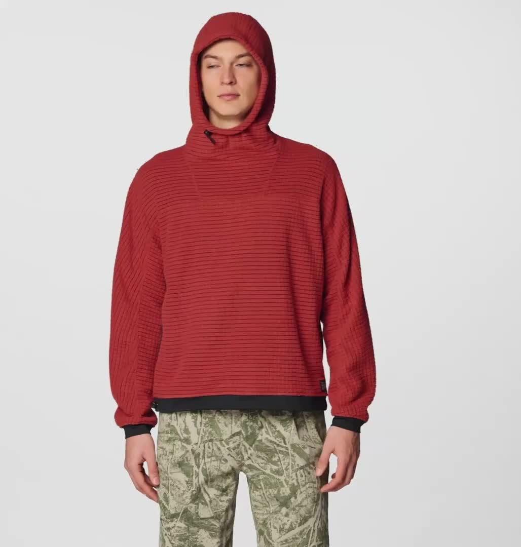 Men's Summit Grid Big Grid Hoody, Color: Mars Red