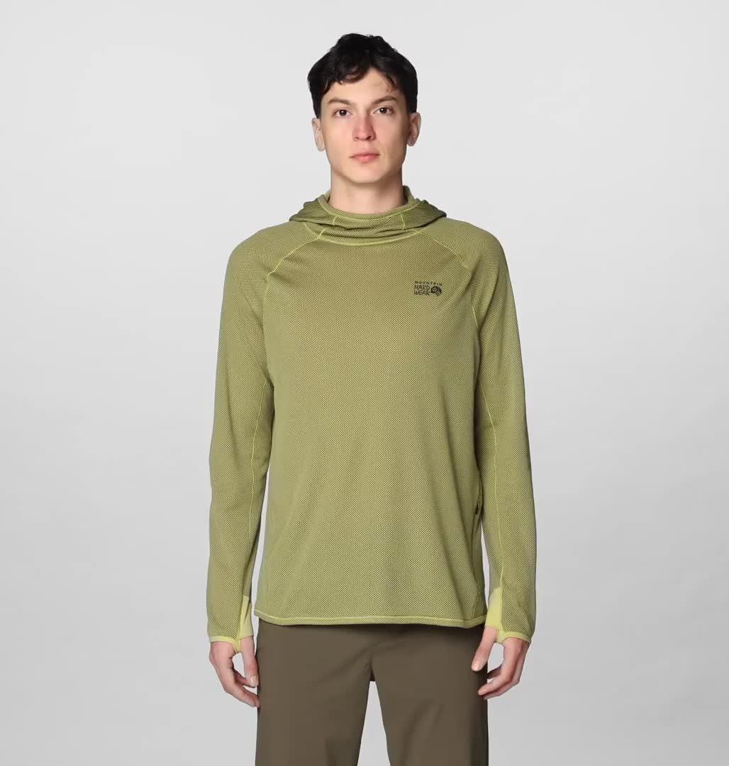 Men's AirMesh Long Sleeve Hoody, Color: Forest Moss
