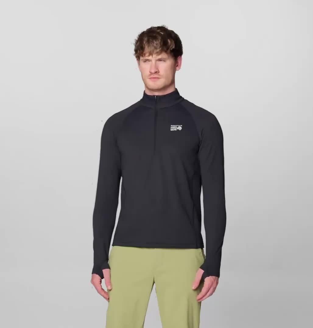Men's Crater Lake Heavyweight Half Zip, Color: Black