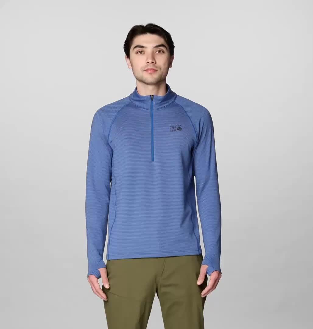 Men's Crater Lake Heavyweight Half Zip, Color: Berry Blue, Apex Blue