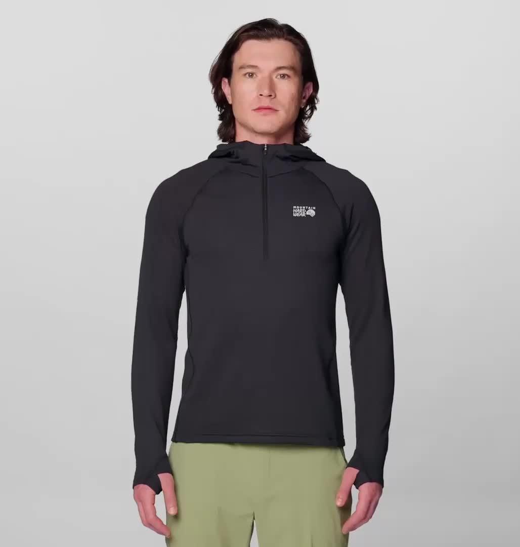 Men's Crater Lake Heavyweight Half Zip Hoody, Color: Black
