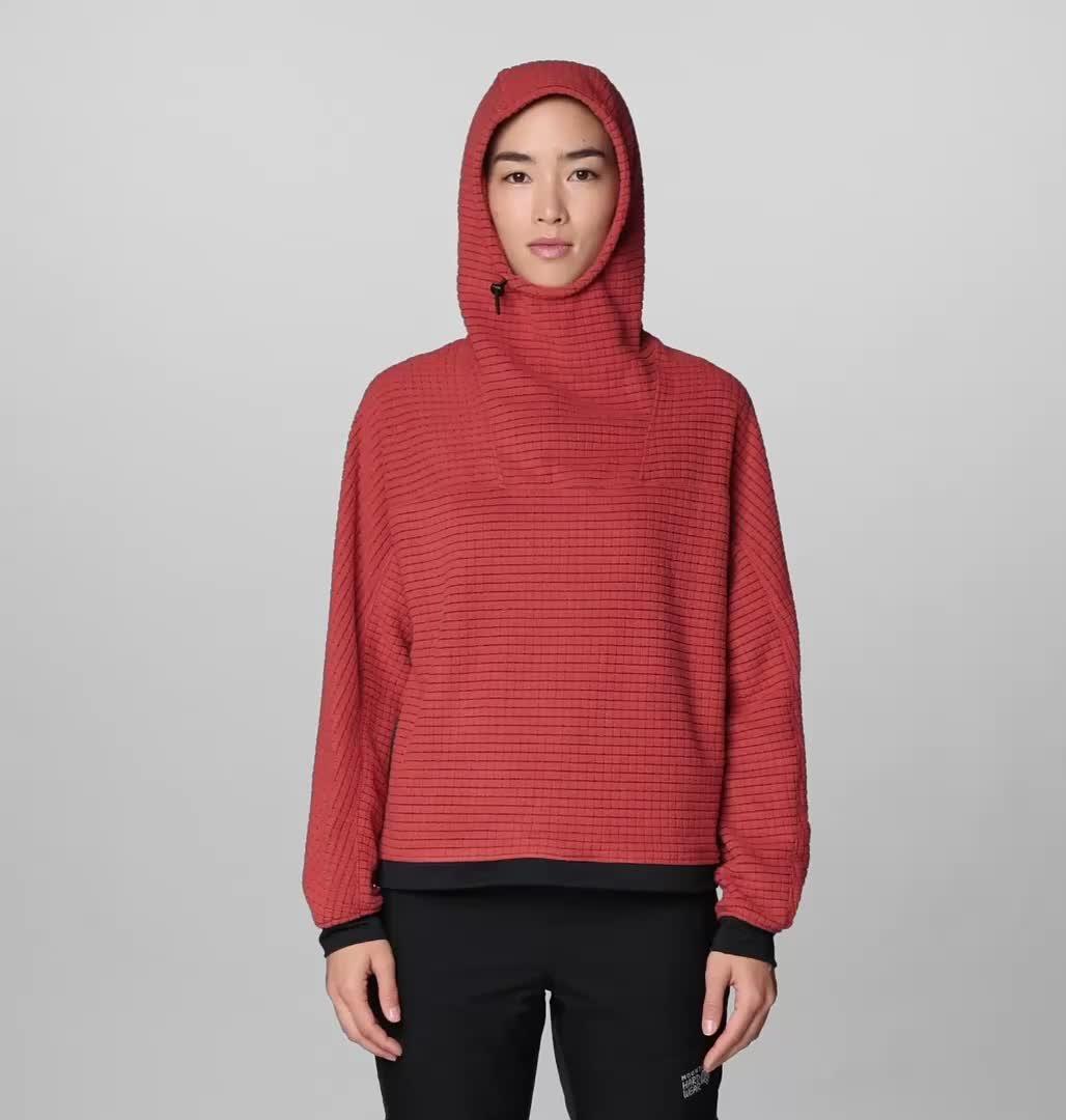 Women's Summit Grid Big Grid Hoody, Color: Mars Red
