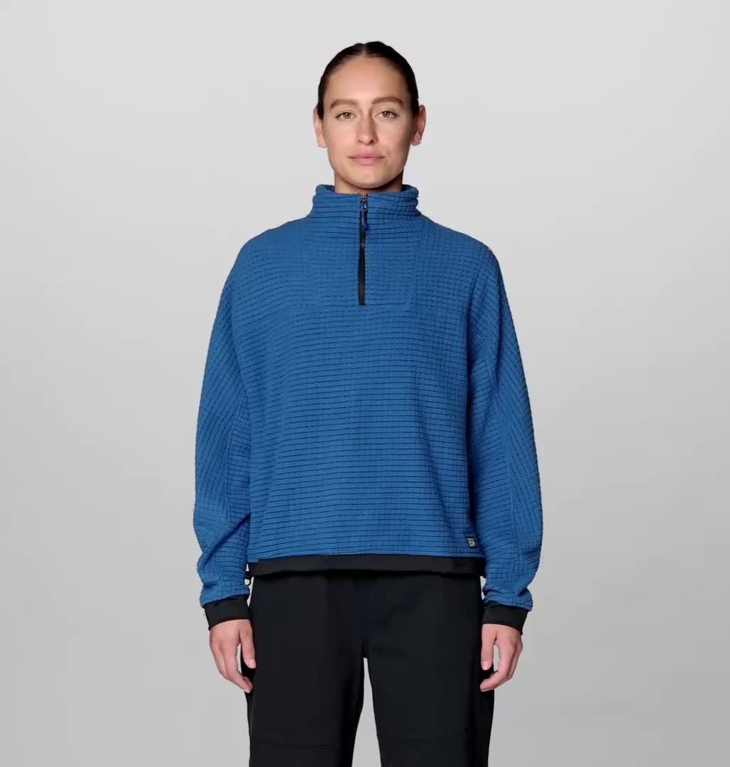 Women's Summit Grid Big Grid Half Zip, Color: Berry Blue
