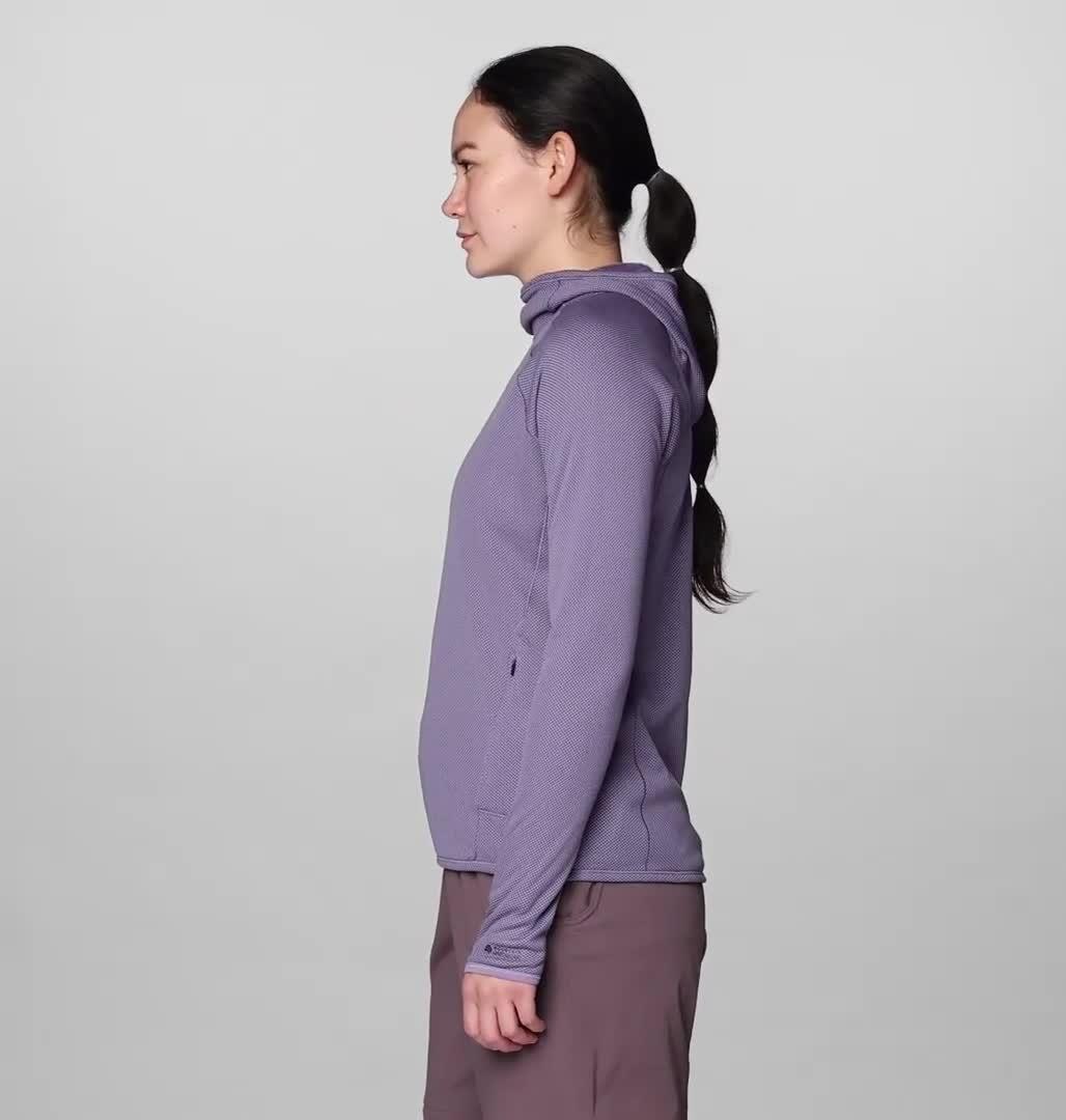Women's AirMesh Long Sleeve Hoody, Color: Violet Stone