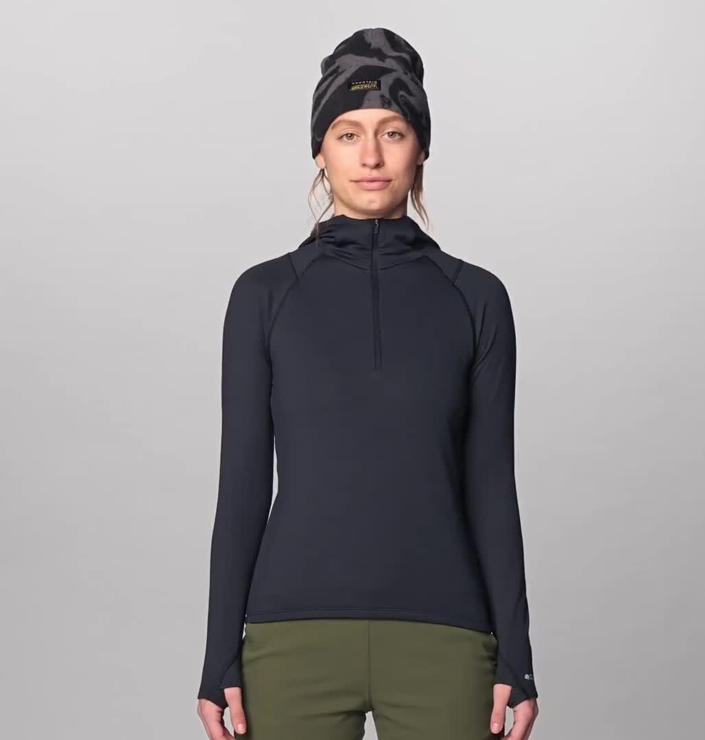 Women's Crater Lake Heavyweight Half Zip Hoody, Color: Black