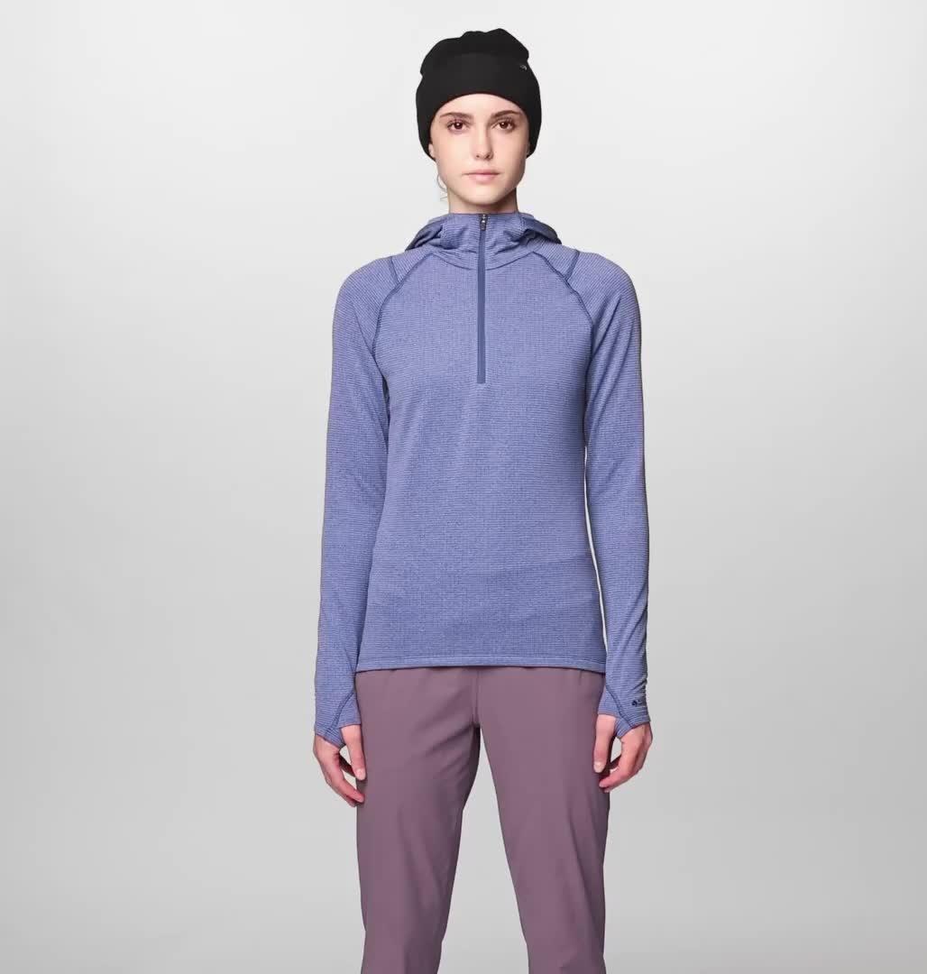 Women's Crater Lake Heavyweight Half Zip Hoody, Color: Lapis Dusk, Avid