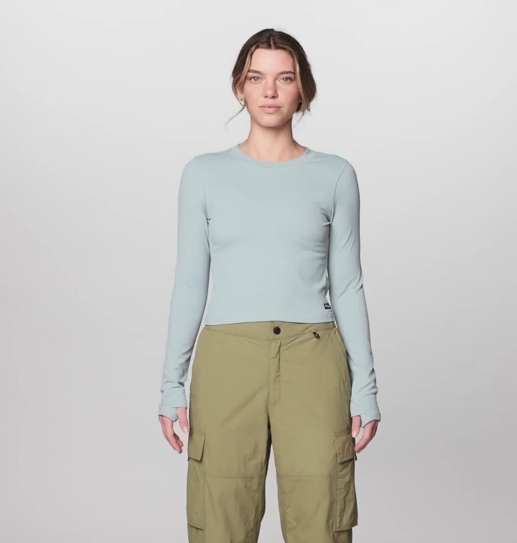 Women's Peak Knit Long Sleeve, Color: Ice Shadow