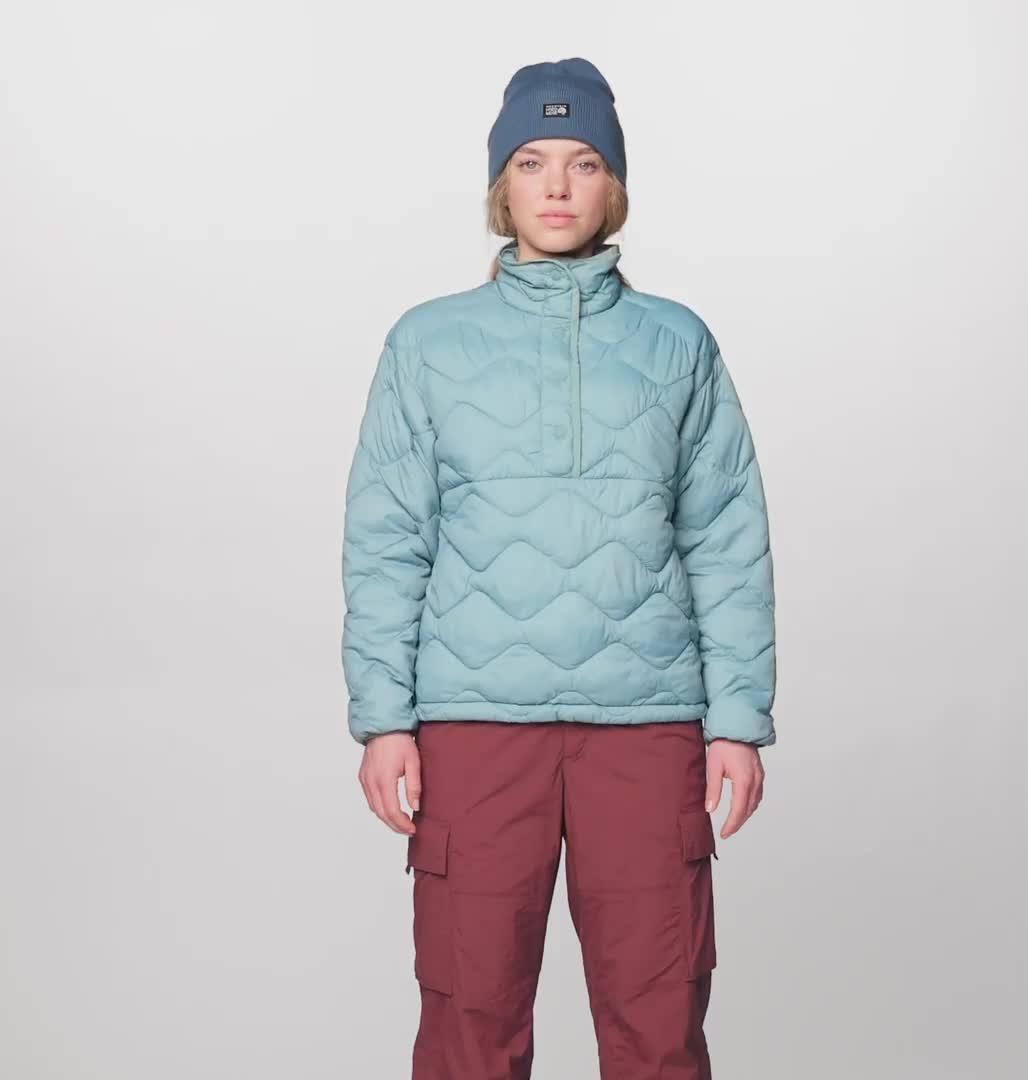 Women's Seek Out Snap Neck Pullover, Color: Blue Sage