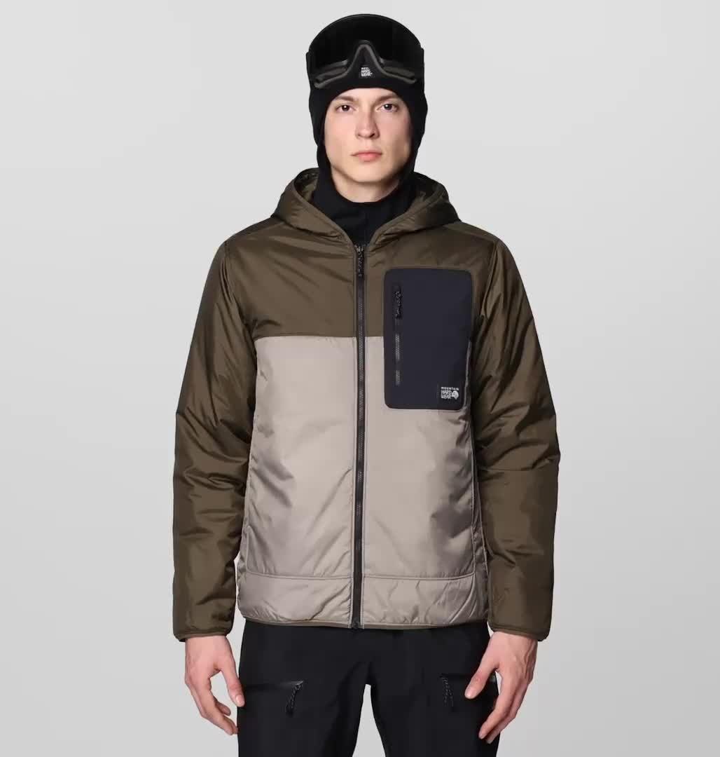 Men's Après Pro Insulated Hooded Jacket, Color: Dunes, Ridgeline, Black