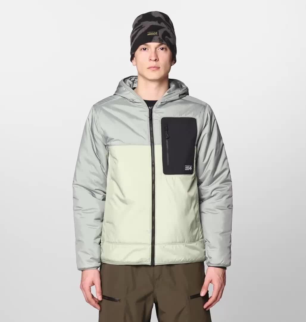 Men's Après Pro Insulated Hooded Jacket, Color: White Sage, Wet Stone, Black