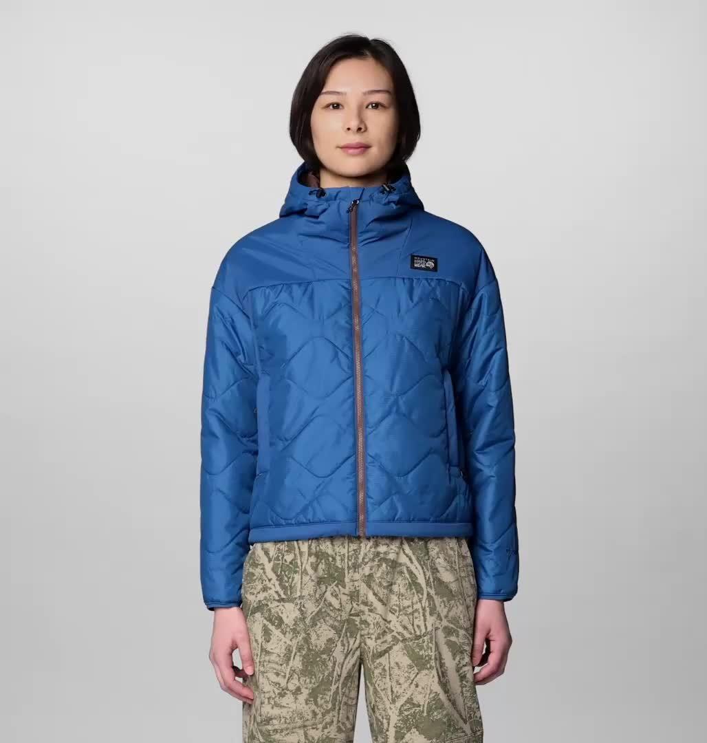 Women's Apr&egrave;s Pro Insulated Hooded Jacket, Color: Berry Blue