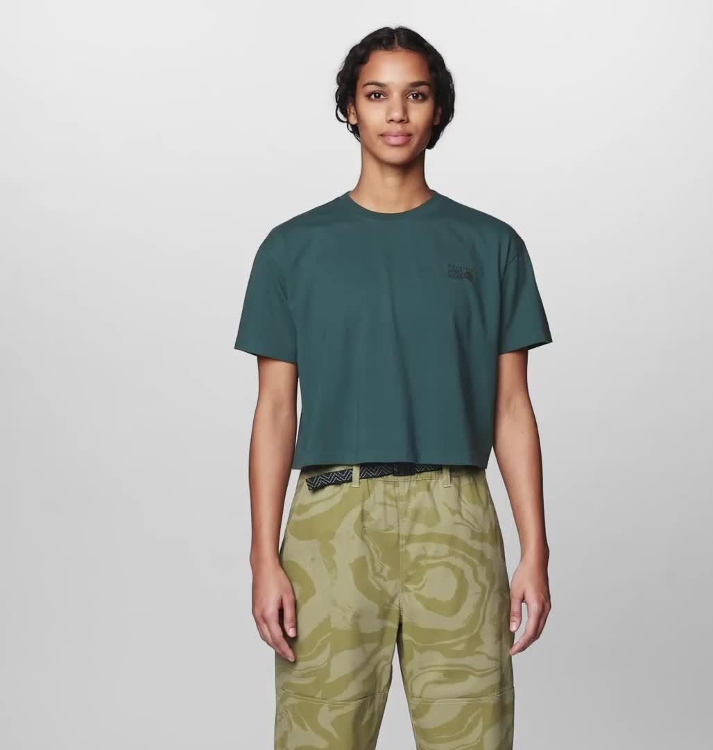 Women's MHW Box Logo Boxy Crop Short Sleeve, Color: Verve
