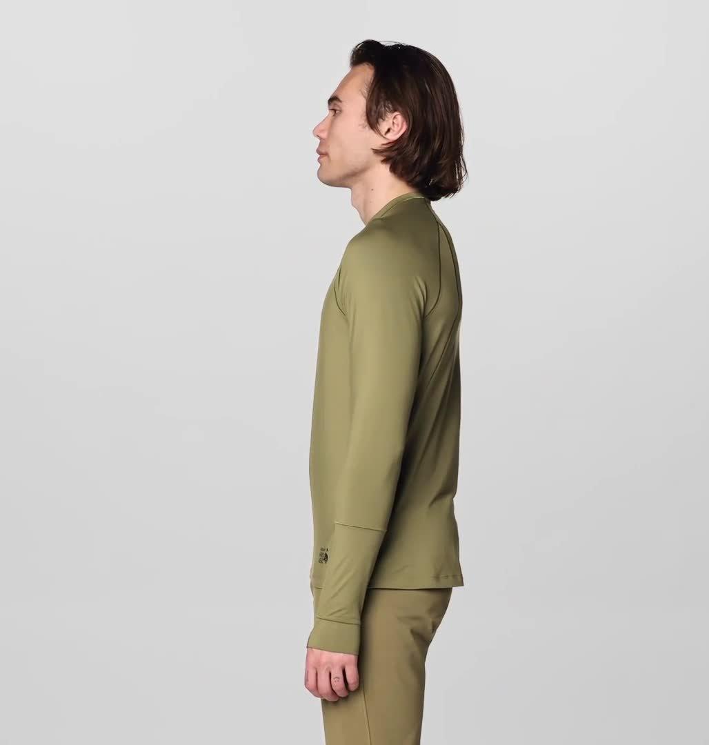 Men's Butter Up Long Sleeve, Color: Combat Green