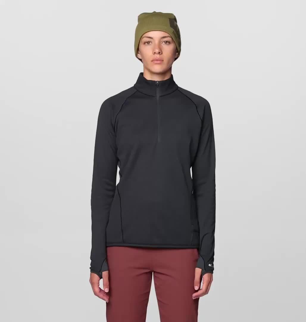 Women's AirMesh Half Zip, Color: Dark Storm
