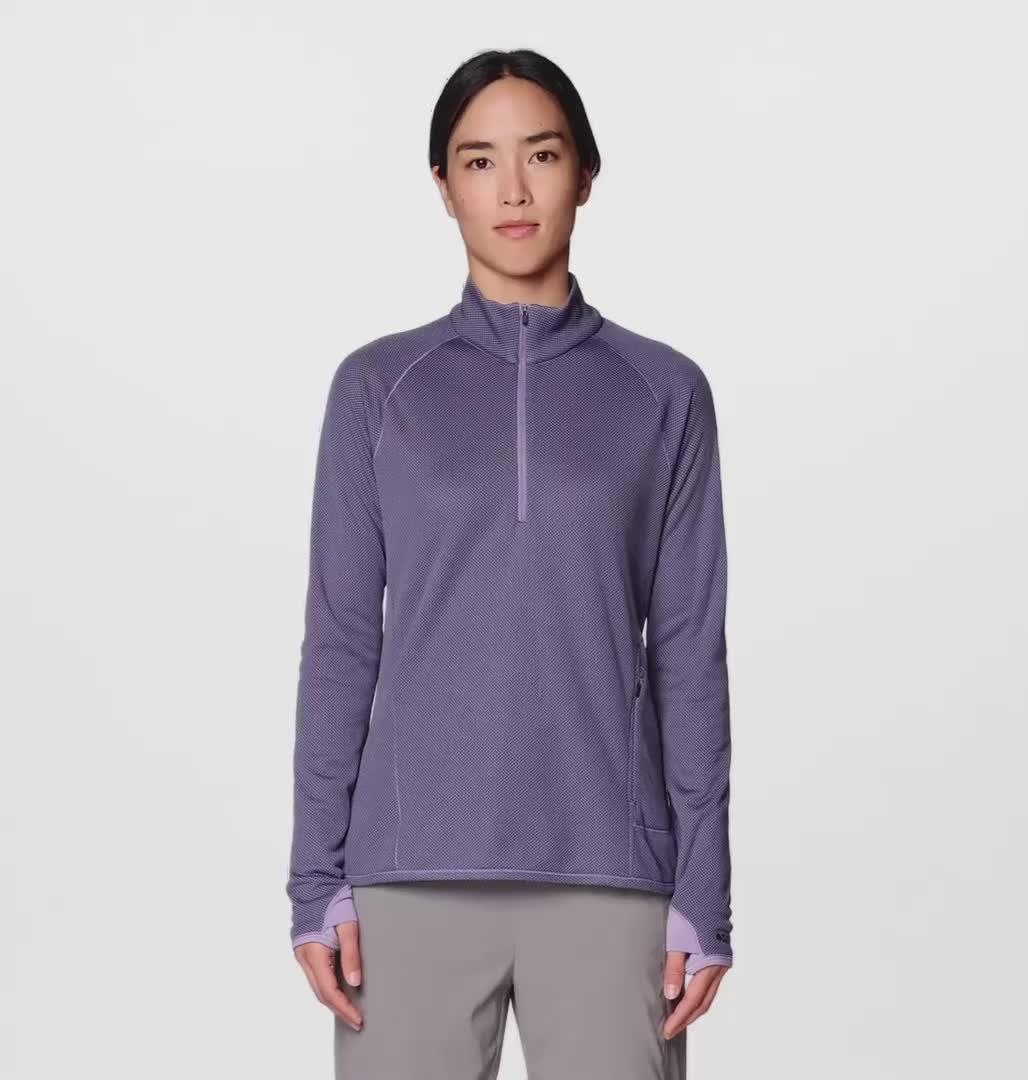 Women's AirMesh Half Zip, Color: Violet Stone