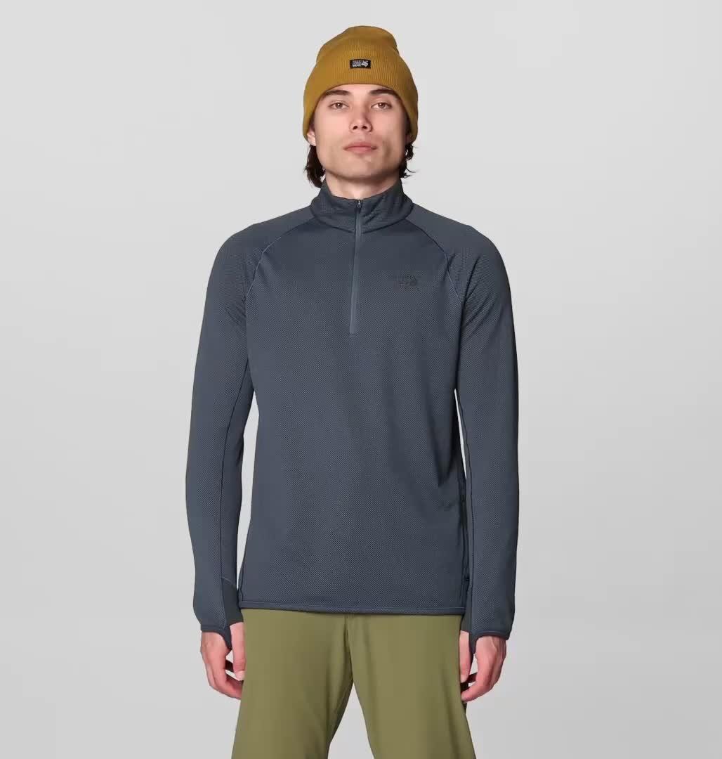 Men's AirMesh Half Zip, Color: Moon Blue